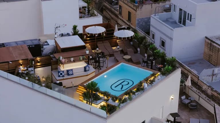 Drone Photo Rooftop Pool Garden 